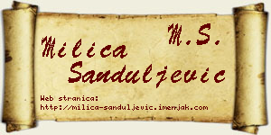 Milica Sanduljević vizit kartica